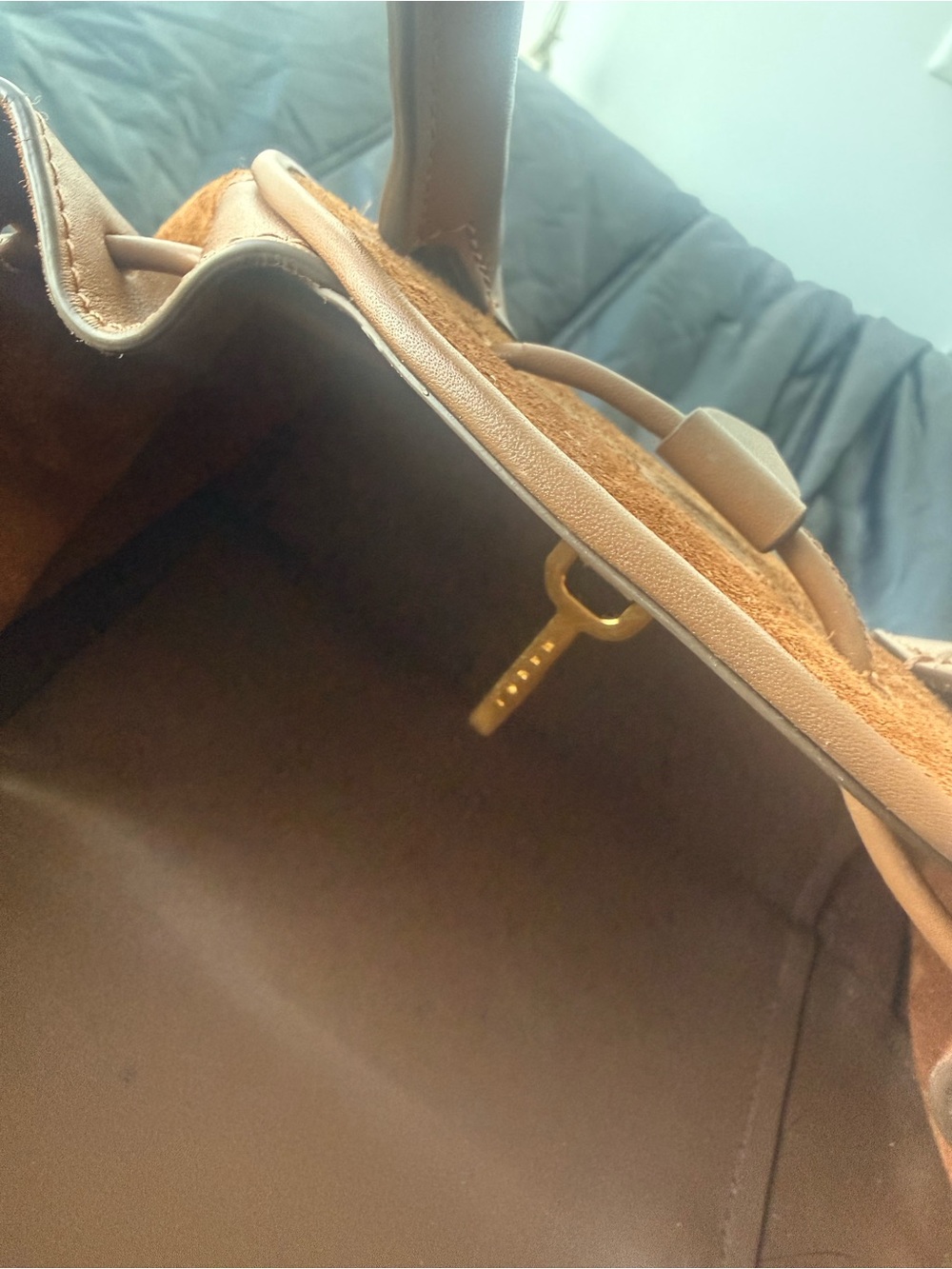 Marni Tulipea Brown Suede Drawstring Shoulder Bag - Picture 6 of 7